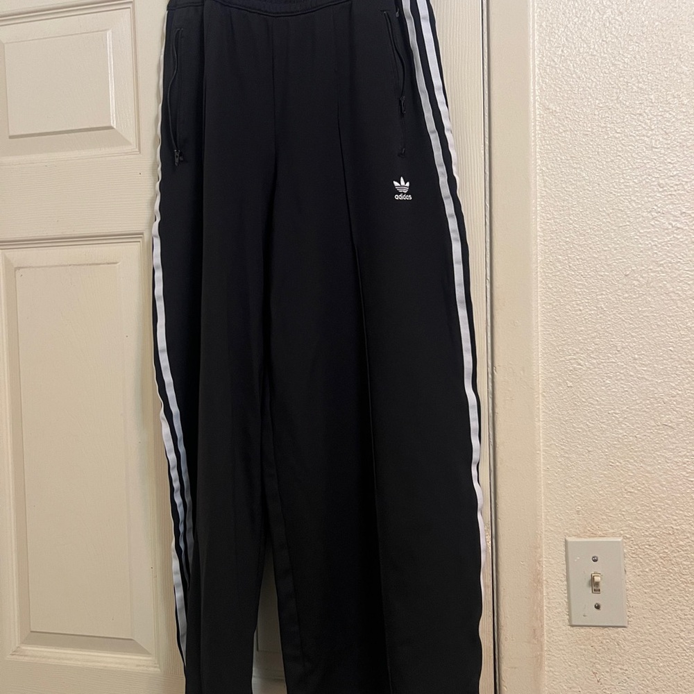 Adidas Black Joggers with Iconic White Stripes